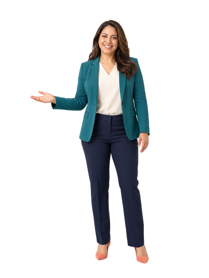 An operations professional gestures toward a clear team handoff.