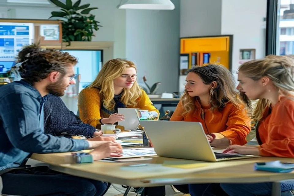 Remote professionals collaborate during a planning session.