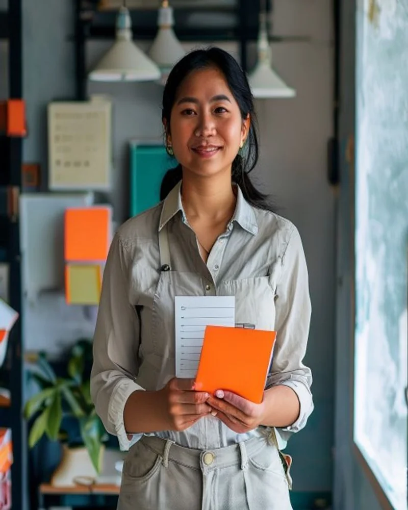 A business owner sorts recurring work while clarifying a role.