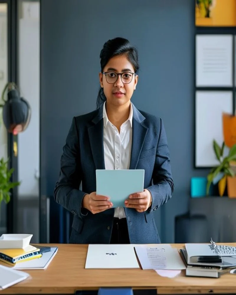 A professional prepares for a structured remote interview.