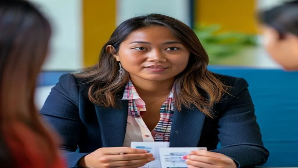 A hiring manager conducts a structured remote interview.