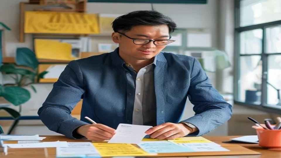 A manager maps responsibilities and handoffs for a role brief.